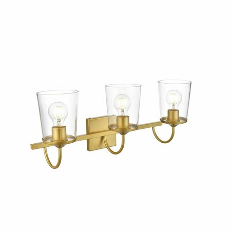 CLING 110 V Three Light Vanity Wall Lamp, Brass CL2946132